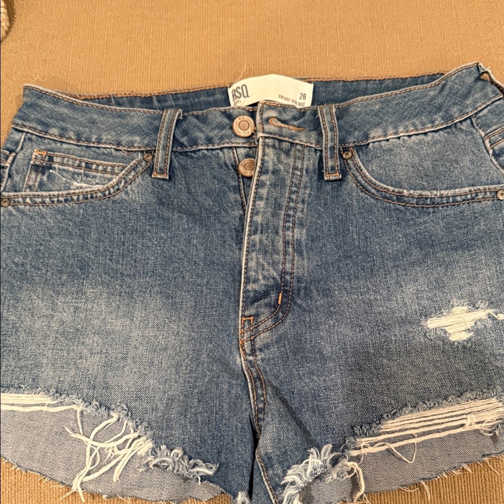RSQ Blue Distressed Jean Shorts